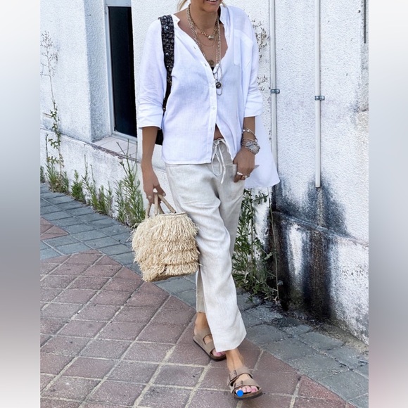 100% linen fisherman pants - Picture 13 of 15